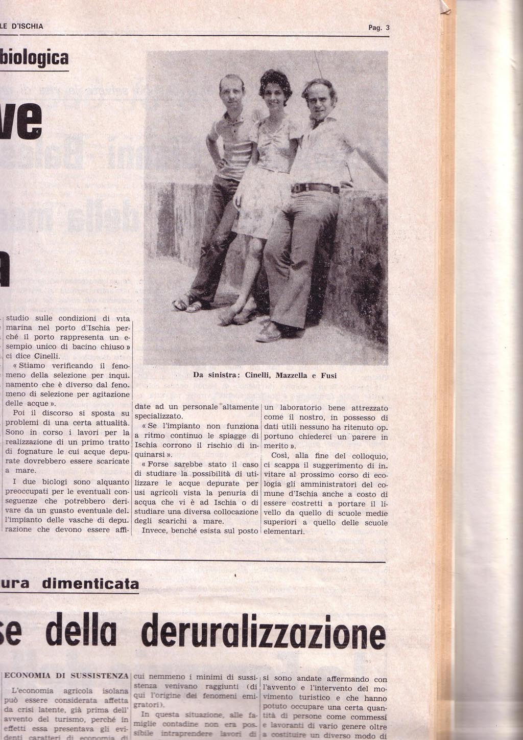 la pagina de Il Giornale d' Ischia del febbraio 1975