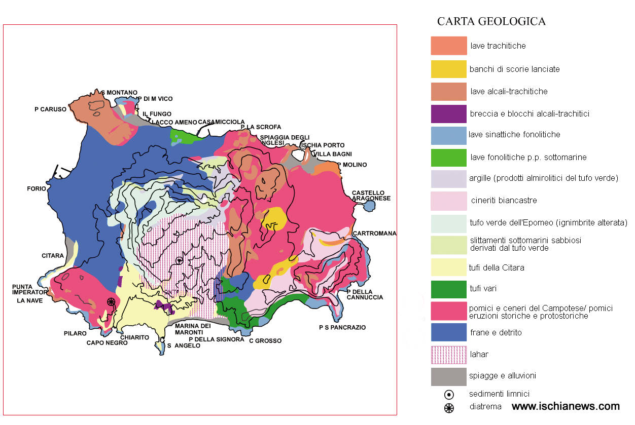 Mappa geologica dell'isola d'Ischia